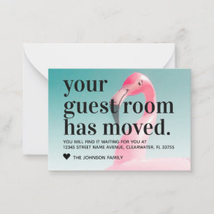Budget Tropical Flamingo Neue Adressverschiebungsk Mitteilungskarte