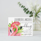 Budget Tropical Flamingos Wedding Einladungen (Stehend Vorderseite)