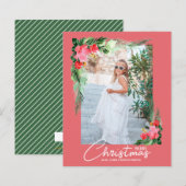 Budget Tropical Floral Weihnachtskarte (Vorne/Hinten)