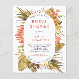 Budget Tropical Foliage Bridal Dusche Einladung