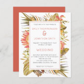 Budget Tropical Foliage Florals Hochzeitsempfehlun (Vorne/Hinten)