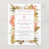 Budget Tropical Foliage Florals Hochzeitsempfehlun (Vorderseite)