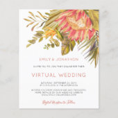 Budget Tropical Foliage Virtual Wedding Einladung (Vorderseite)