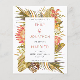 Budget Tropical Foliage Wedding Save the Date