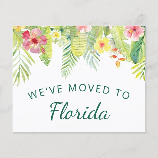 Budget Tropical Folies New Florida Address Card (Vorderseite)