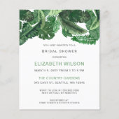 Budget Tropical Greenery Bridal Dusche Einladung (Vorderseite)
