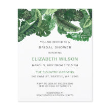 Budget Tropical Greenery Bridal Dusche Einladung