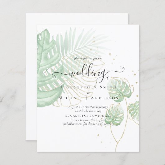 BUDGET Tropical Island Palm Blätter Beach Wedding (Vorne/Hinten)