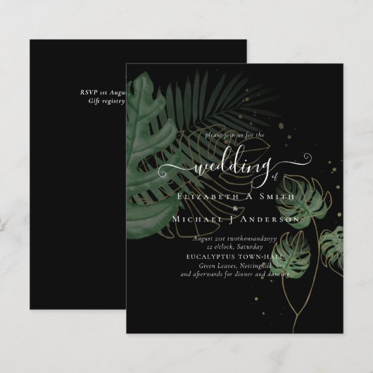 BUDGET Tropical Island Palm Blätter Beach Wedding (Vorne/Hinten)