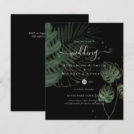 BUDGET Tropical Island Palm Blätter Beach Wedding (Vorne/Hinten)