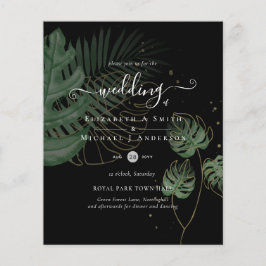 BUDGET Tropical Island Palm Blätter Beach Wedding Flyer