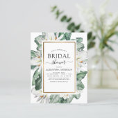 Budget Tropical Magnolia Bridal Dusche Einladung (Stehend Vorderseite)