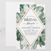 Budget Tropical Magnolia Bridal Dusche Einladung (Vorne/Hinten)