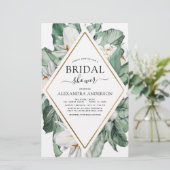 Budget Tropical Magnolia Bridal Dusche Einladung (Stehend Vorderseite)