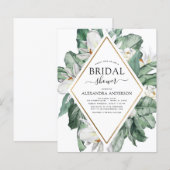 Budget Tropical Magnolia Bridal Dusche Einladung (Vorne/Hinten)