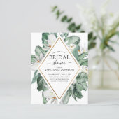 Budget Tropical Magnolia Bridal Dusche Einladung (Stehend Vorderseite)