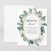 Budget Tropical Magnolia Bridal Dusche Einladung (Vorne/Hinten)