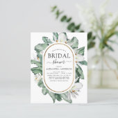 Budget Tropical Magnolia Bridal Dusche Einladung (Stehend Vorderseite)
