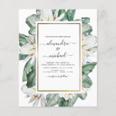 Budget Tropical Magnolia Palm Hochzeit Einladung (Vorderseite)
