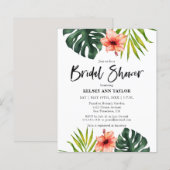 Budget Tropical Monstera  Bridal Shower Invitation (Vorne/Hinten)