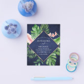 Budget Tropical Navy Blue Geometric Wedding Flyer (Einzeln)