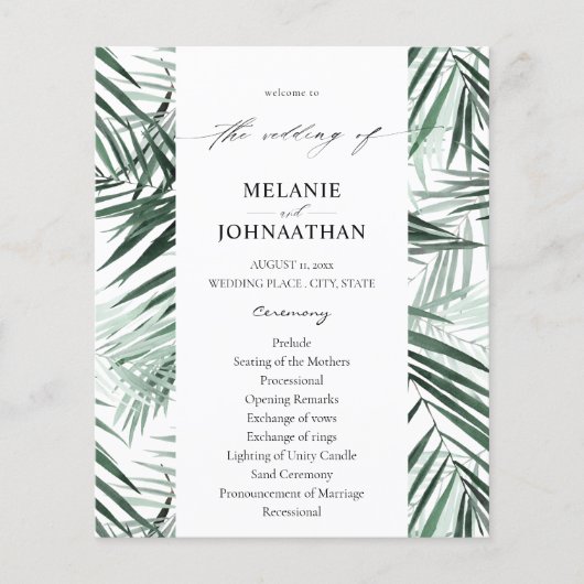Budget Tropical Palm Blätter Hochzeit Flyer (Vorne)