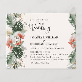Budget Tropical Palm Greenerity Wedding Flyer