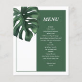 Budget Tropical Palm Leaf Hochzeitsmenü Flyer (Vorne)
