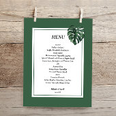 Budget Tropical Palm Leaf Hochzeitsmenü Flyer