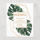 Budget Tropical Palm Leaf QR Code Invitation (Vorderseite)