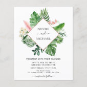 Budget Tropical Palm Watercolor Geometric Wedding (Vorderseite)