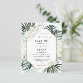 Budget Tropical Palm & White Floral Wedding V2 LN (Stehend Vorderseite)