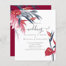 BUDGET Tropical Pampas Grass Navy Berry Wedding