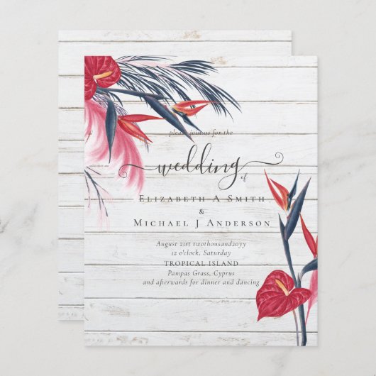 BUDGET Tropical Pampas Grass Navy Berry Wedding (Vorne/Hinten)