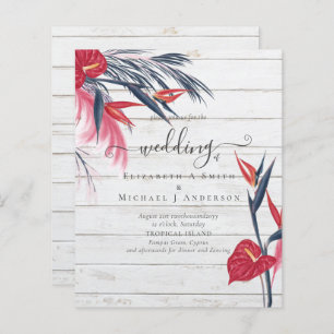 BUDGET Tropical Pampas Grass Navy Berry Wedding