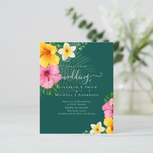 BUDGET Tropical Paradise Beach Wedding Florals (Stehend Vorderseite)