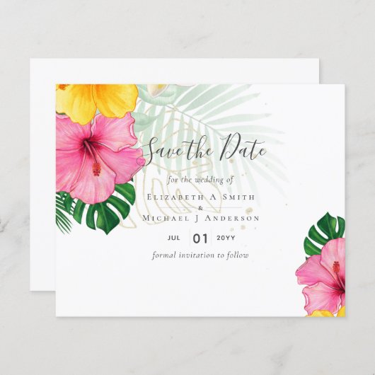 BUDGET Tropical Paradise Beach Wedding Florals (Vorne/Hinten)