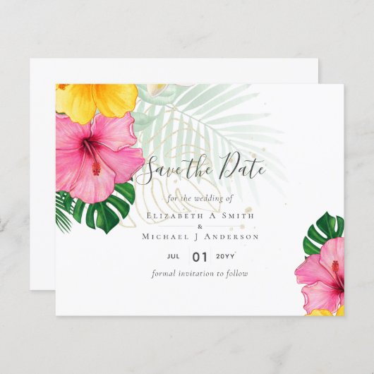 BUDGET Tropical Paradise Beach Wedding Florals (Vorne/Hinten)