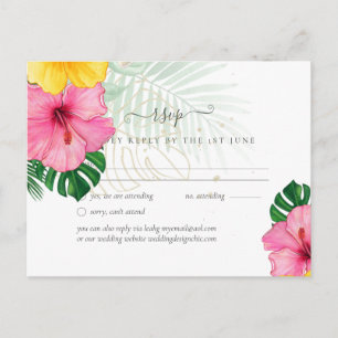 BUDGET Tropical Paradise Beach Wedding Florals Postkarte