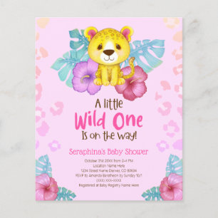 BUDGET Tropical Rainbow Leopard Baby Shower Einlad