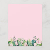 Budget Tropische Blume Brautdusche Einladung (Rückseite)