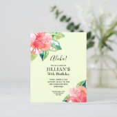 Budget Tropischer Hibiskus Geburtstagseinladungen (Stehend Vorderseite)