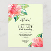 Budget Tropischer Hibiskus Geburtstagseinladungen (Vorderseite)