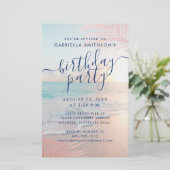 BUDGET Tropischer Strand Geburtstag Pink Party Fly (Stehend Vorderseite)