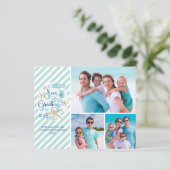 Budget Tropisches Meer und Grüße 3 Foto-Karte (Stehend Vorderseite)