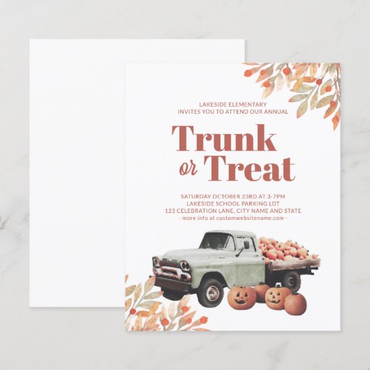 Budget Trunk oder Leckerei Halloween Pumpkin Einla (Vorne/Hinten)