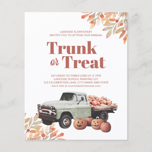Budget Trunk oder Leckerei Halloween Pumpkin Einla (Vorderseite)