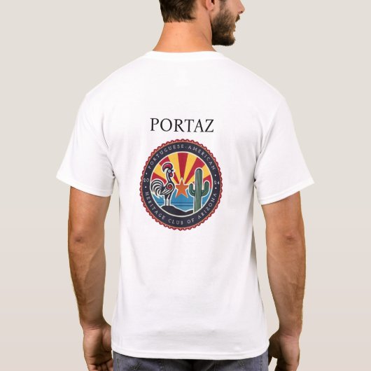 Budget Tshirt mit Small PortAz Logo & Large Logo (Rückseite)