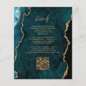 Budget Türkis Achat Schrift QR Code Hochzeits Einl (Rückseite)