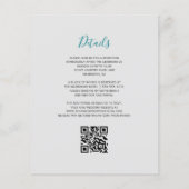 Budget Türkis Blumen Silber QR-Code Hochzeit (Rückseite)